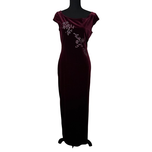 Vintage Velvet Whimsigoth Maxi Dress Size M Burgundy Phoebe Buffet Womens Fairy - Picture 1 of 7